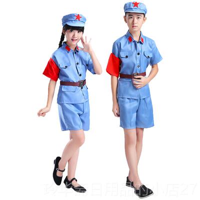 高档红军衣服八路军成人抗套装新四军卫兵表演小演战战士儿童出红
