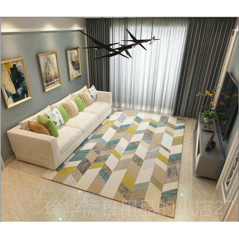 高档餐厅地餐桌饭桌毯长方形欧式客子厅茶几卧室床边地垫满铺垫可