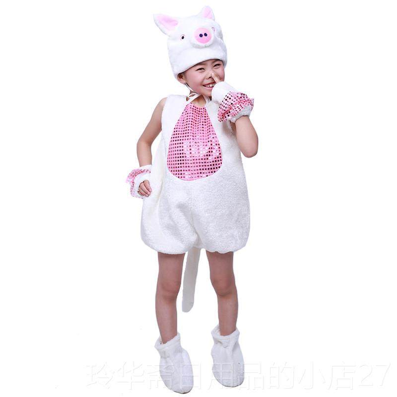 高档六一猪表小演动服装幼儿园目三只小猪亲子舞蹈节服儿童物演出