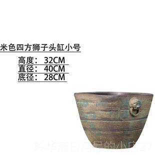 高档景德镇粗陶陶瓷鱼缸莲缸睡流莲盆碗莲花金盆龟缸花鱼缸鱼缸水