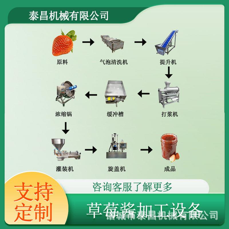 小型草莓酱生产线樱桃酱浓缩加工设备芒果酱浓缩机器苹果泥熬煮锅
