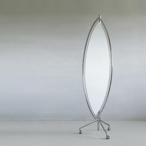 再物设计出品中古不锈钢穿衣镜 可移动镜 帆船镜 冲浪板镜落地镜