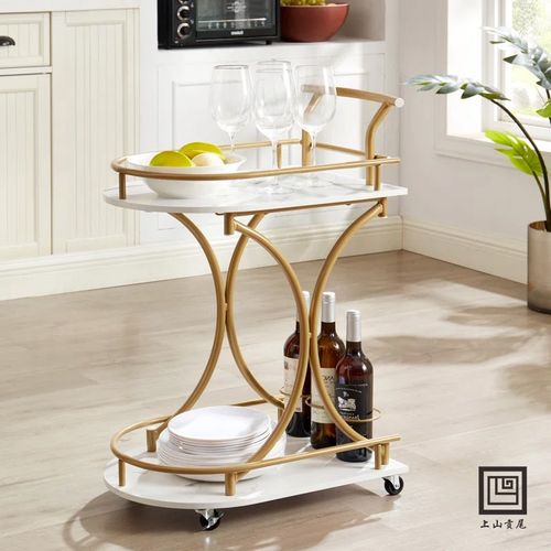 欧式铁艺小推车酒店客厅商用酒水餐车饭店家用卧室零食可移动边几