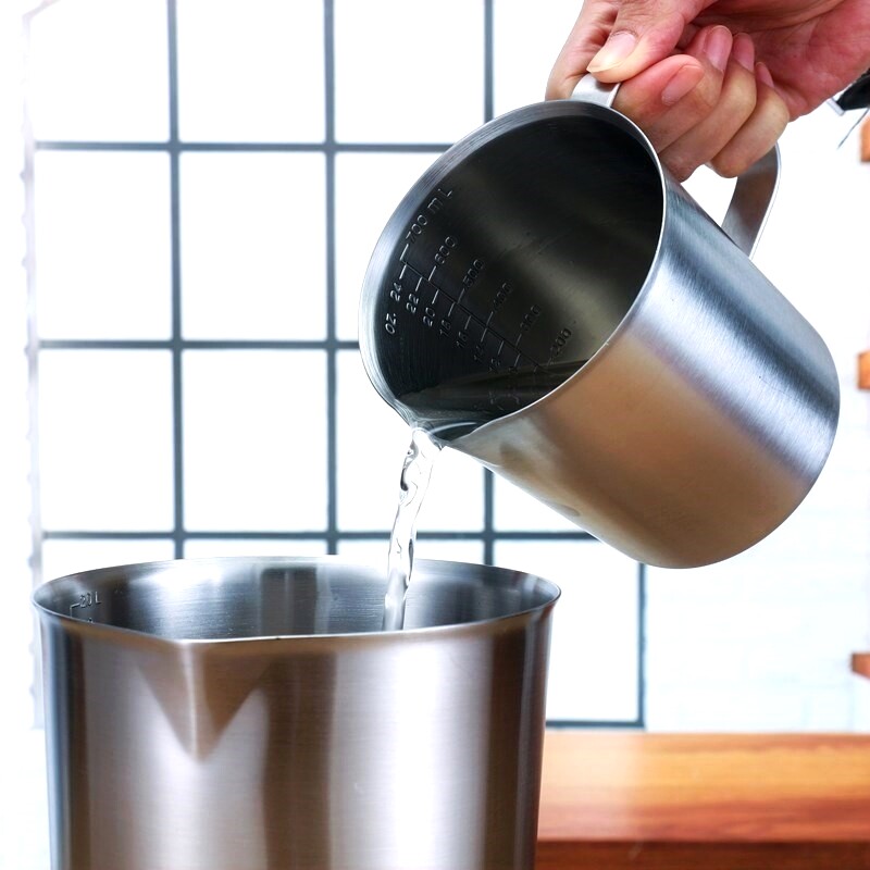 刻度杯专用30不锈钢奶茶拉花杯水瓢用量2000ml大容量2l量杯