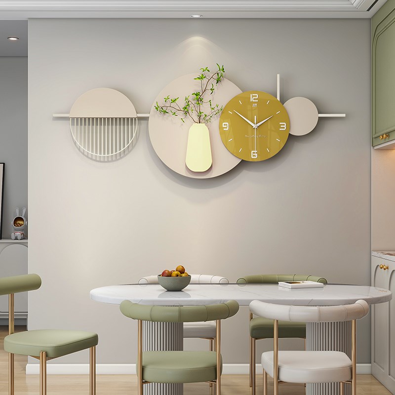 钟表挂钟客厅202新款大气高级感钟表创意奶油风时钟餐桌家用挂墙
