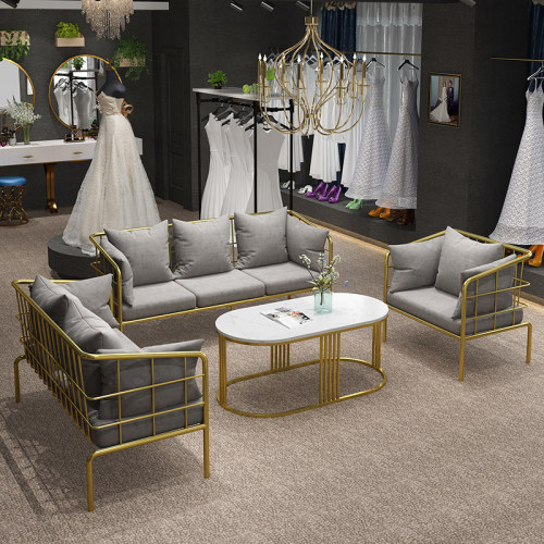 会客沙发茶几组合办公室接待洽谈卡座休息区小户型客厅简约软沙发