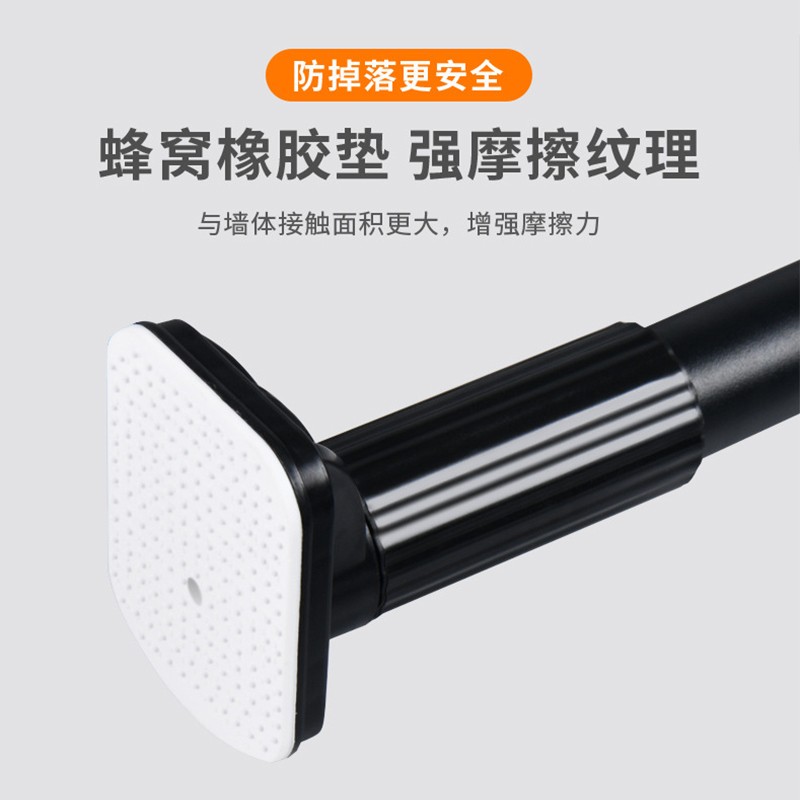 晾衣杆免打孔窗户台凉衣架家用阳式单杆伸缩晾衣架晒衣杆顶装