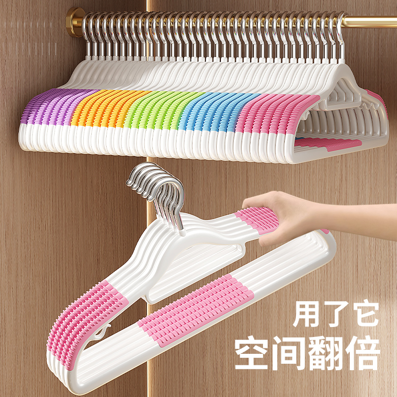 衣架家用挂衣防滑无痕防肩角不起包护衣加粗加大衣柜晾衣架衣撑子