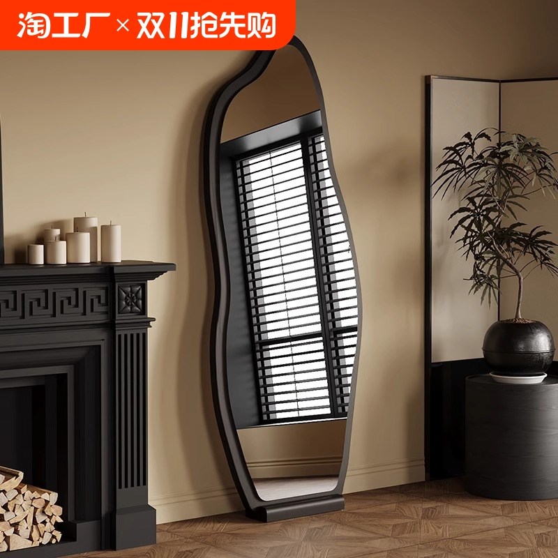 中古试衣镜家用落地镜壁挂高级感穿衣镜卧室全身镜子高清实木真实