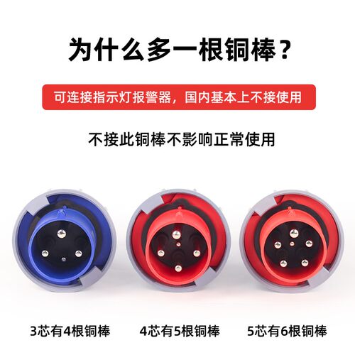 围国IP67防水工业航空插头3芯4线5芯63A125A尼龙大功率插座不防爆
