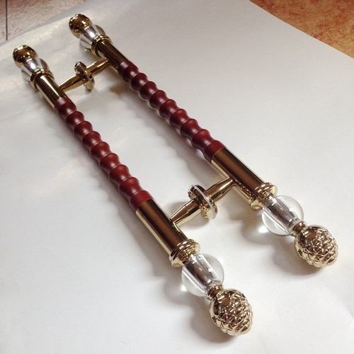 玻璃门水晶拉手 不锈钢原木雕刻把手 酒店KTV店面门大拉手 金色