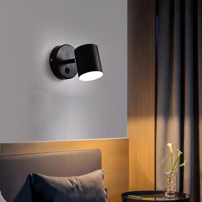 免接线充电壁灯电池免打孔床头阅读灯免布线照画洗墙射灯 吸墙灯