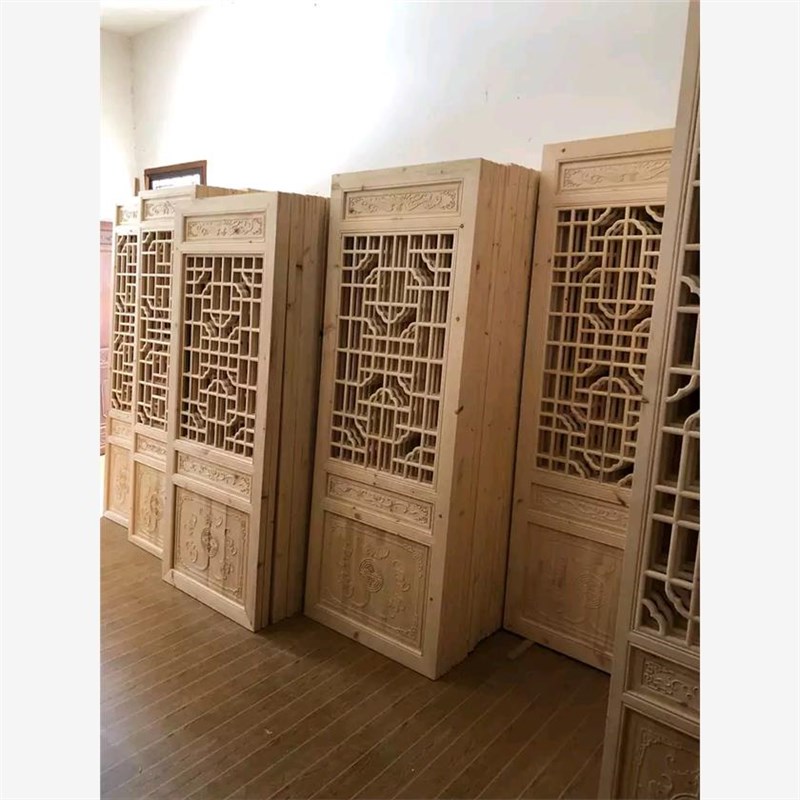 木窗花格仿古门窗中式木格栅镂空花格pvc火锅店花格定制隔断屏风