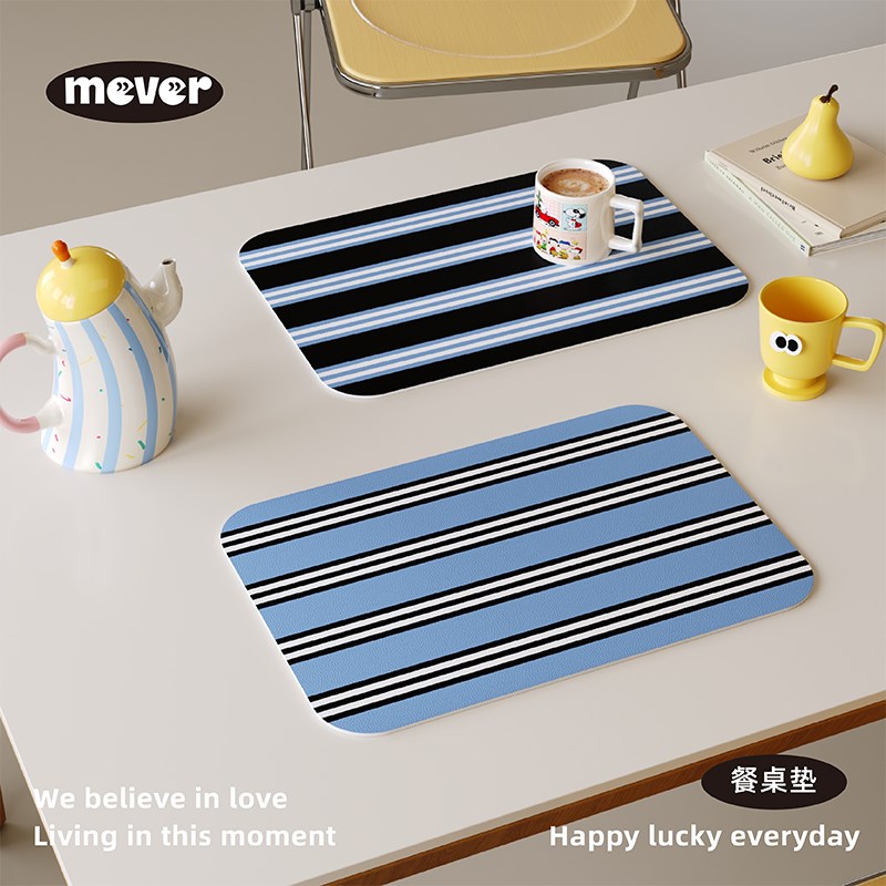 高级感韩式简约皮革餐垫防水防油免洗咖啡台垫隔热桌面保护盘杯垫