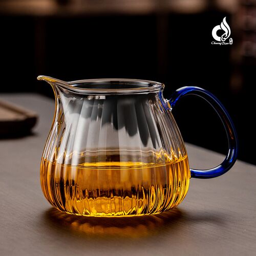 创典高档公道杯茶漏套装加厚耐热玻璃条纹公杯茶海分茶器功夫茶具