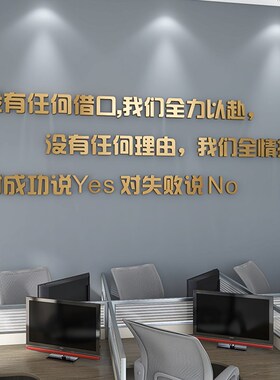 公司企业办公室会议室文化墙面装饰励志激励标语自粘定制3d立体