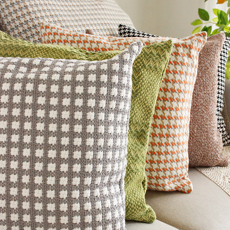 现代简约沙发抱枕家用客厅护腰靠枕汽车粗布靠垫加厚床头靠背垫