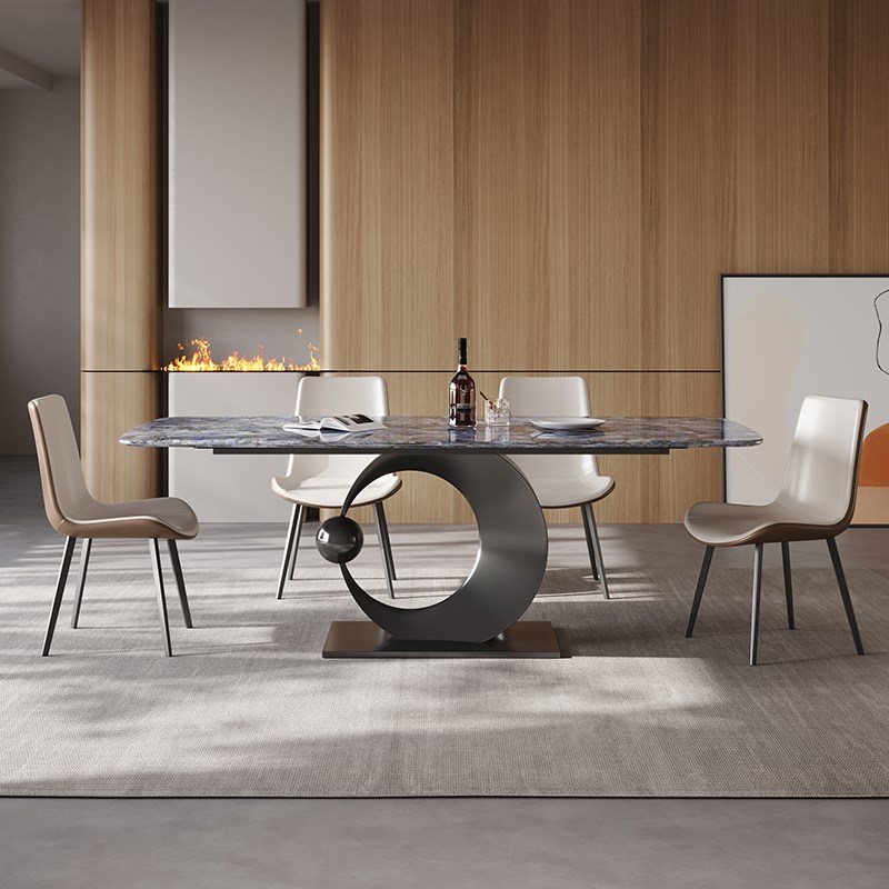 欧朗餐厅高档奢华微晶石餐桌椅家用大理石