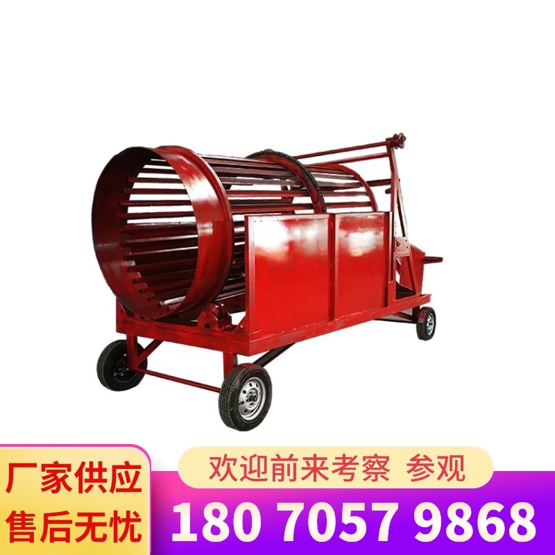 大型滚筒式筛石机加固中心轴圆形洗沙机砂石分选机猪笼筛沙场设备