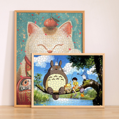 实木拼图裱框1000片大相框300 500 2000块画边框架705075定制