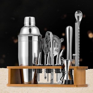 入门级不锈钢鸡尾酒调酒器手摇杯雪克壶手打奶茶酒吧调酒工具全套