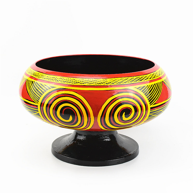 四川凉山少数民族特色工艺品昭觉彝族漆器中号木柯汤钵餐具