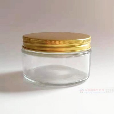 200 380 500ml大口圆形透明铝盖玻璃罐酸奶摹斯杯零食干果分装杯