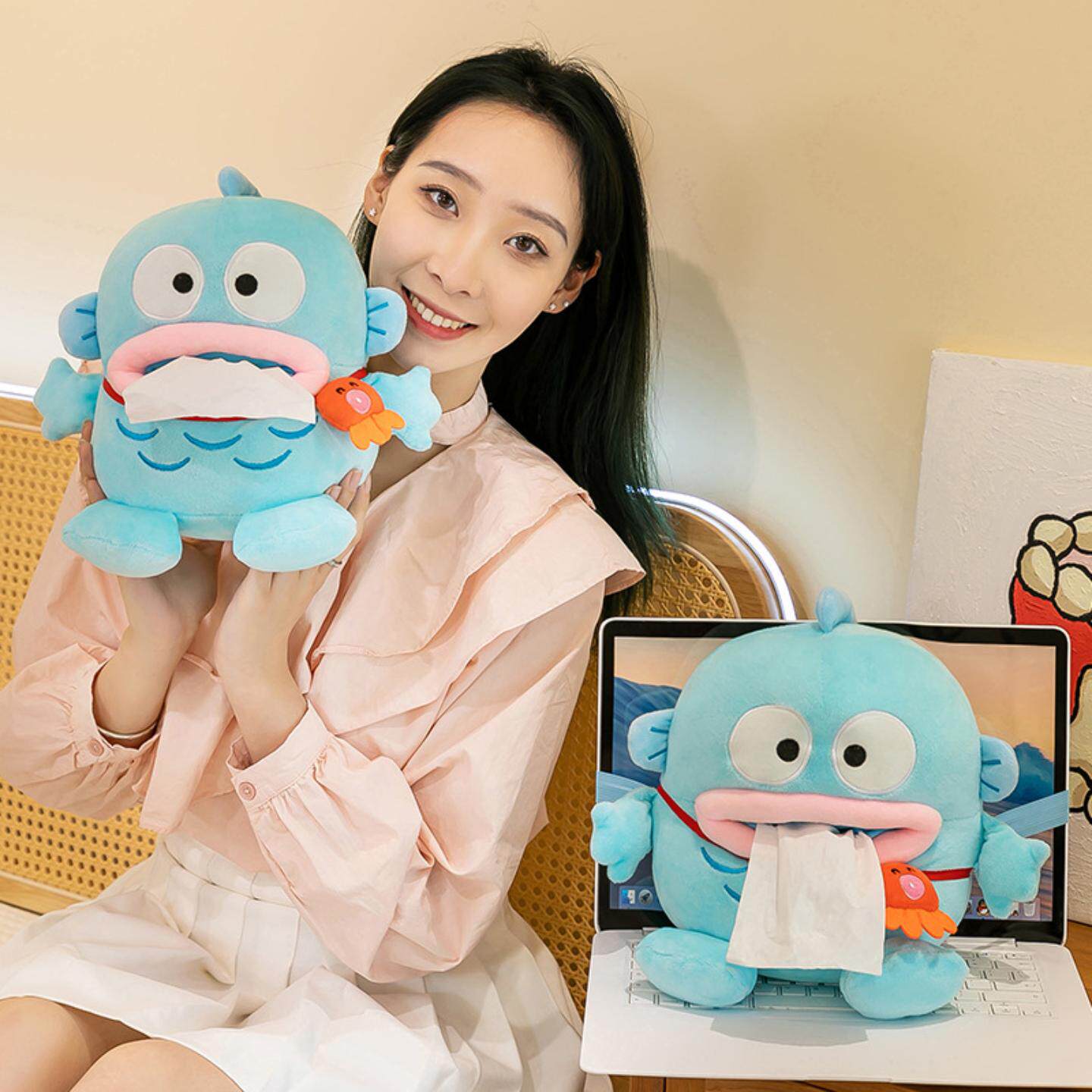卡通日系小丑鱼汉顿小怪兽周边玩偶纸巾盒子创意公仔娃娃车载家用