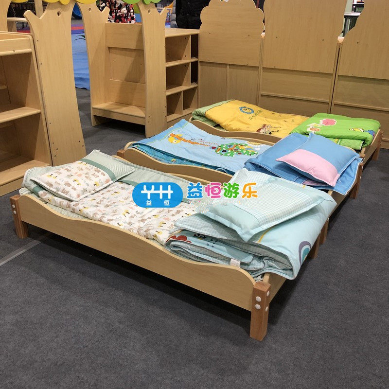 幼儿园木制无漆午休床儿童托管班午睡叠叠床早教中心多层板单人床