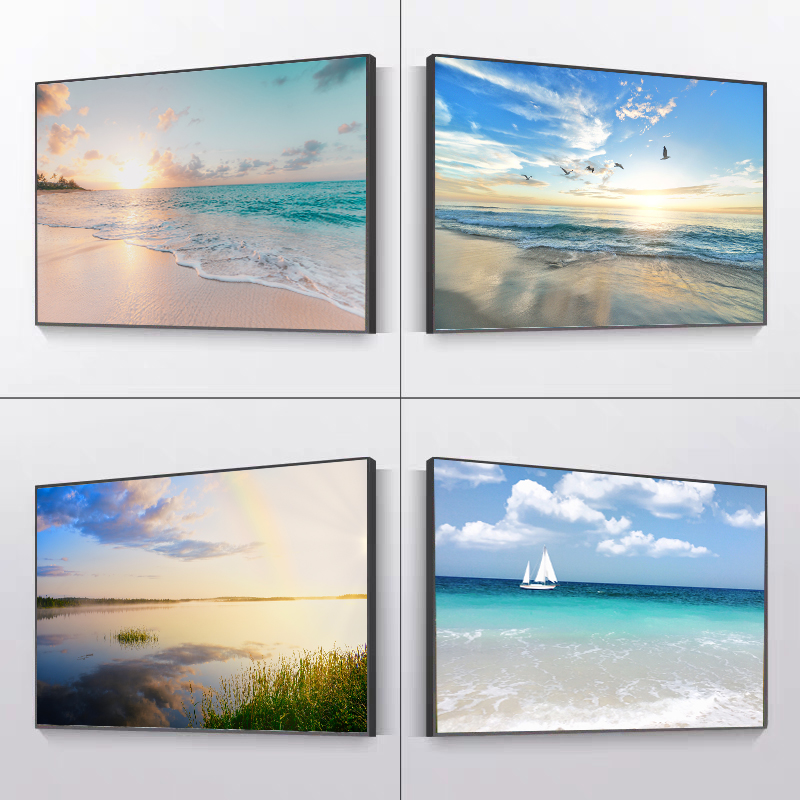 海景现代简约卧室房间床头壁画客厅酒店走廊墙挂画浪漫风景装饰画
