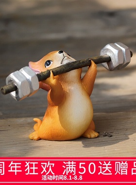 可爱生肖鼠树脂小摆件微景观多肉盆造景装饰品治愈系小物件摆设