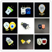 插头二角三脚10A家用固定转动二极三极16A20只装 工业用可拆公母插