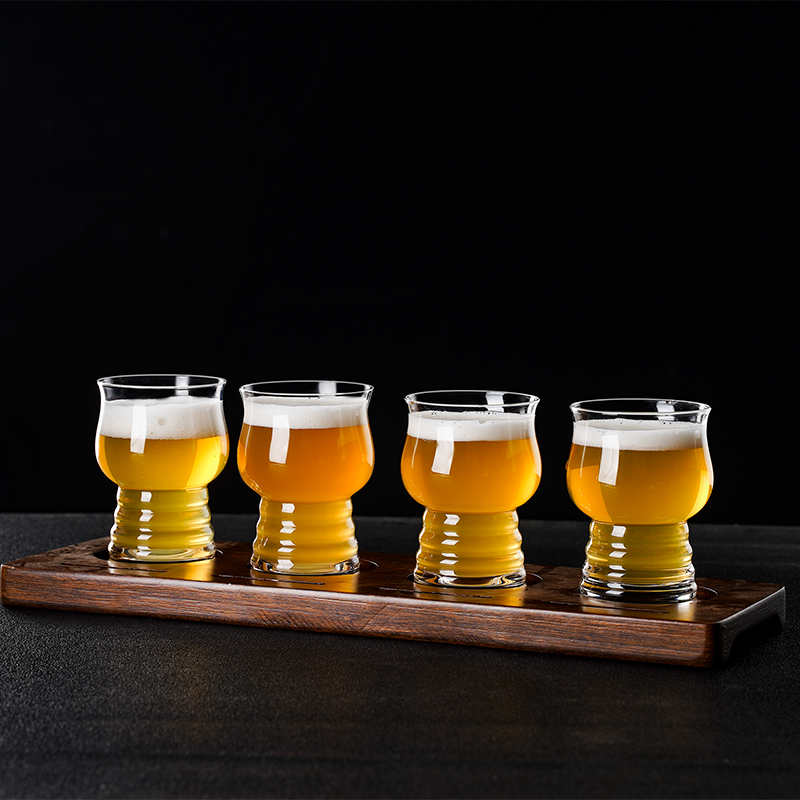 水晶玻璃小容量精酿啤酒杯精酿酒馆酒商品酒杯试饮杯带卡片杯托