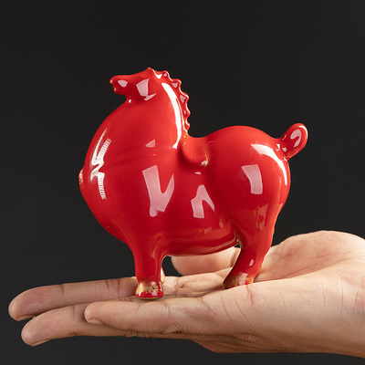 招财唐马摆件迷你小号创意家居书房客厅办公室桌面装饰工艺品摆设