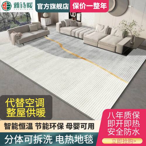 石墨烯电热地毯客厅地暖垫家用可拆洗移动卧室发热地毯加热取暖垫
