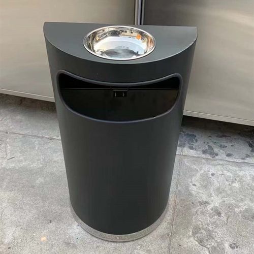 商场超市半圆形贴墙式垃圾桶不锈钢酒店大堂售楼部电梯口烟灰盅桶