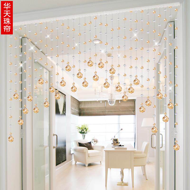 珠帘水晶门帘隔断帘家用客厅玄关卫生间卧室半帘子装饰新款免