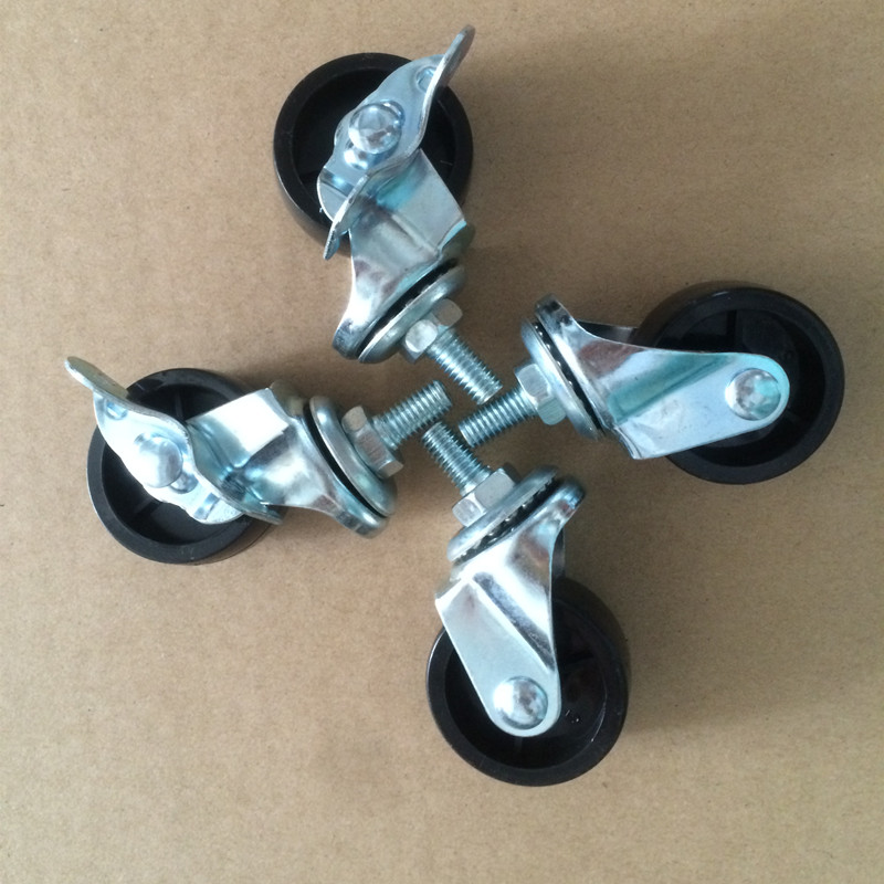 促销车花车配件尼龙万向轮带刹车货架轮子行李箱平板车小推车脚轮