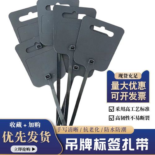 大号标牌扎带双面手写贴纸快递物流塑料记号吊牌挂签封条挂牌扎带