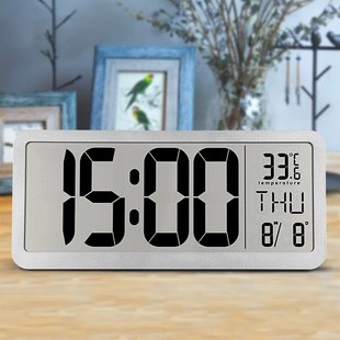 汉时超大屏智能挂墙电子闹钟客厅桌面静音报时时钟卧室座钟 HA300