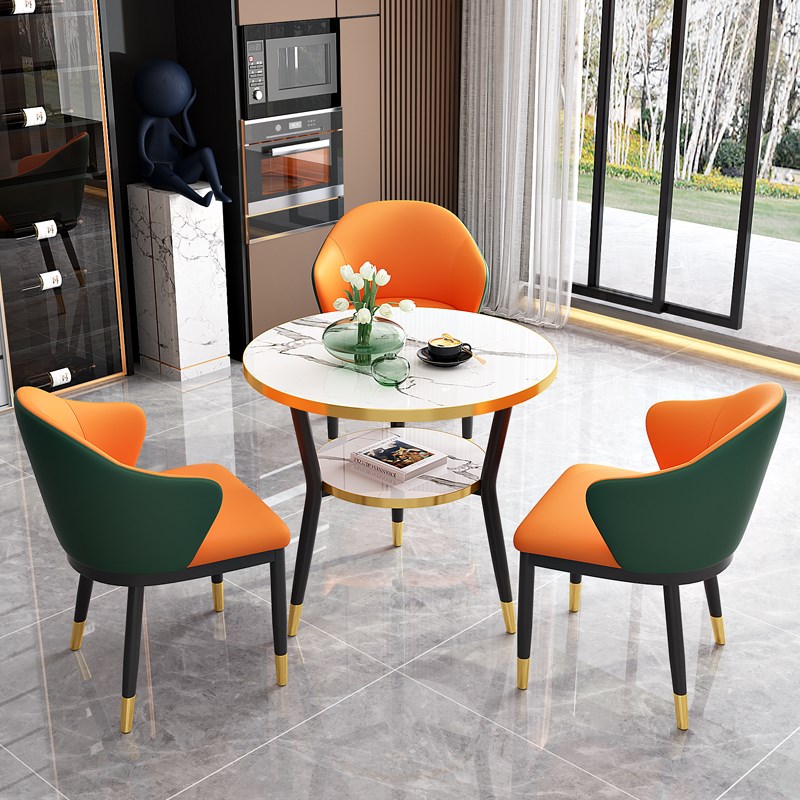 现代简约接待洽谈桌椅组合商务办公阳台休闲茶桌椅家用小户型餐桌