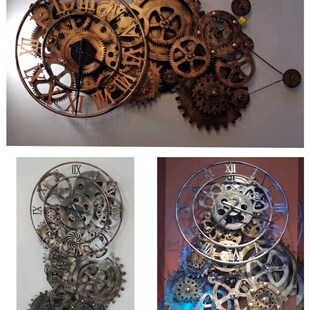装 壁挂工业风铁艺纯手工 饰品齿轮钟表壁饰挂件酒吧饭厅创意个性