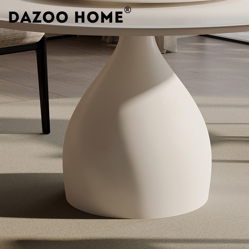 意式现代奶油风白玉麒麟钢化玻璃餐桌设计师小户型高端家用饭桌