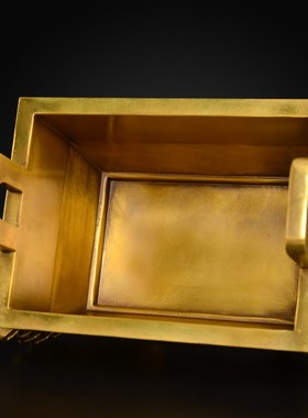 鼎摆件四方黄铜鼎盛千秋摆件招落地开业室内财大号定制刻字元宝鼎