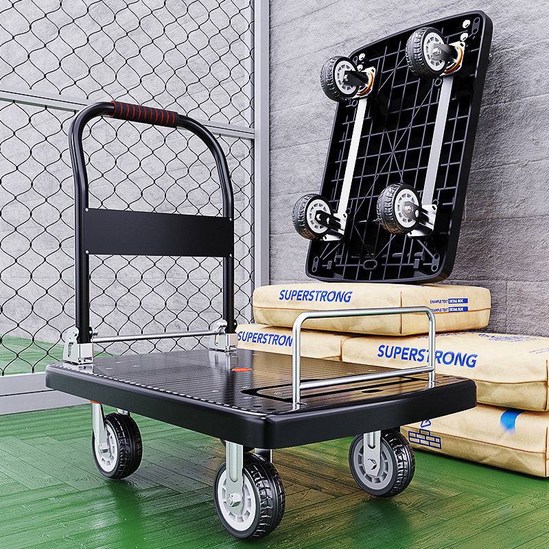 带档杆小推车拉货手拖车折叠轻便携小拉车搬运平板车家用取快递车