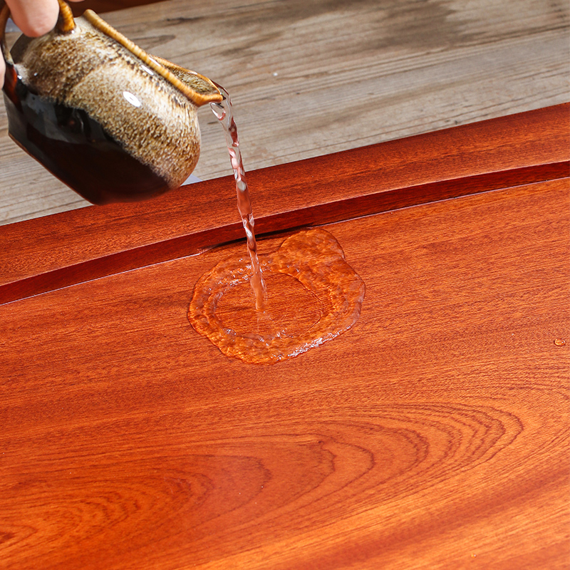 花梨木实木茶盘整块原木排水简约家用红木质客厅茶海喝茶泡小茶台