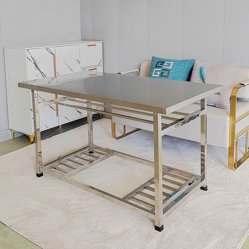 新款家用烤火桌子全不锈钢桌面长方形条台茶几SUS304电炉取暖桌