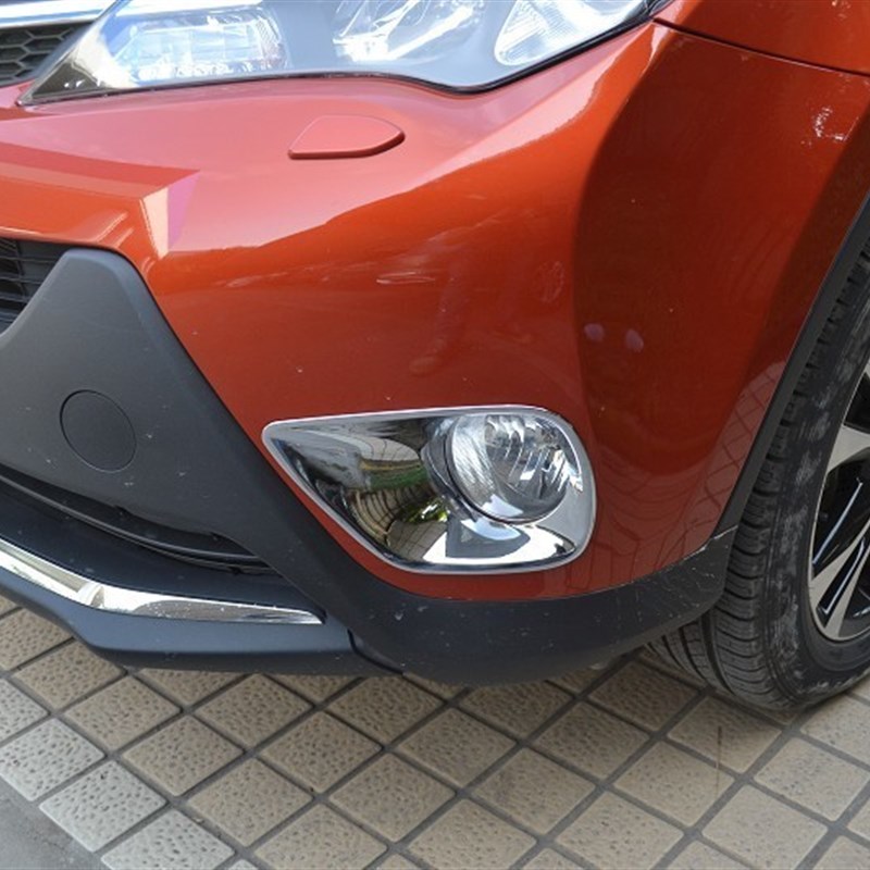 适用于14-15款RAV4前后雾灯框罩rav4前后保险杠大灯尾灯装饰亮条