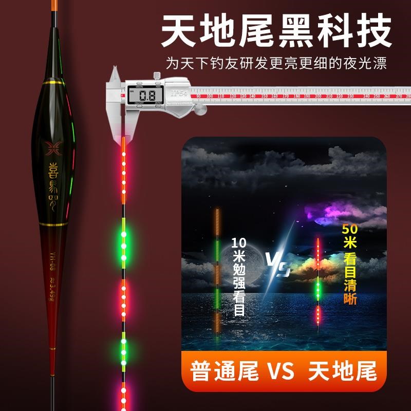 LED喜马罗31日夜两用电子漂咬钩变色超细硬尾夜光浮漂醒目鲫鱼漂