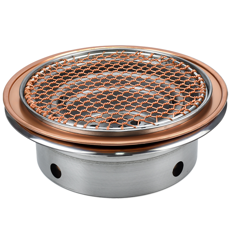 韩式上排烟碳烤炉圆形木炭烤锅镶嵌式餐厅烧烤炉炭火烤肉炉商用